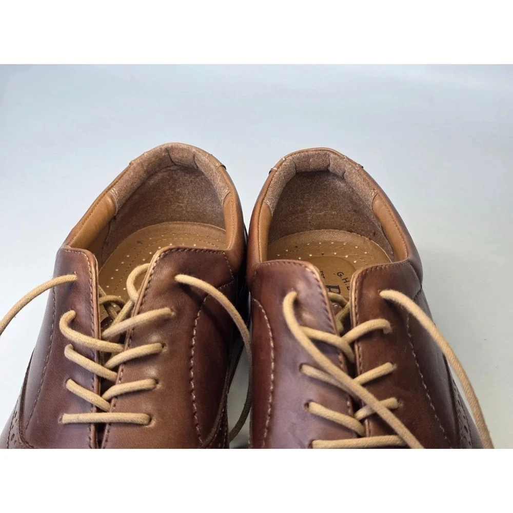 GH Bass Men's Dress Shoes Size 10 M Brown Leather Cap Toe Lace Up Oxford Casual